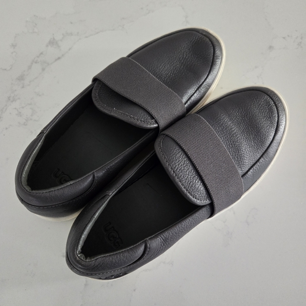 Ugg Chayze Sneaker Leather Slip-On Platform Loafer Charcoal Gray Womens Size 8.5 - Picture 7 of 10